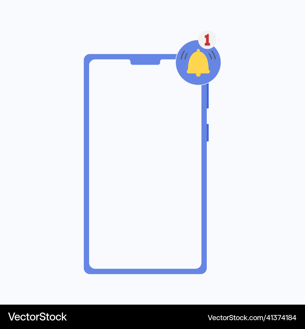 Smartphone frame notification reminder message Smartphone frame notification reminder message vector image
