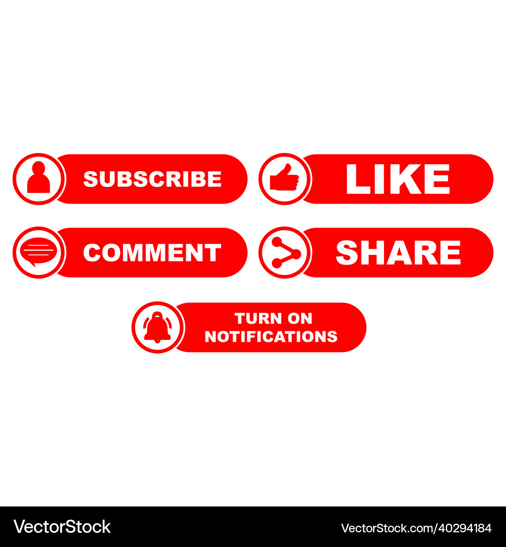 Subscriber simple button collection with round Subscriber simple button collection with round vector image