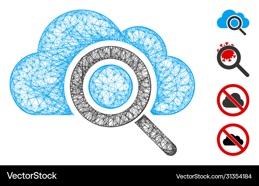View cloud web mesh Vector Image