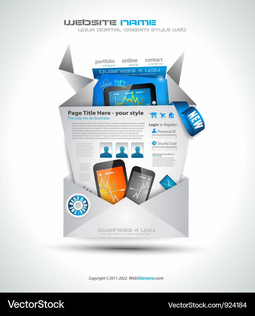 Website layout Vector Image