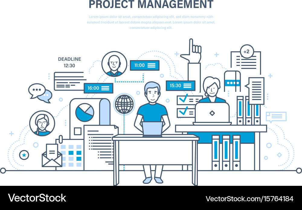 Working process business planning statistics vector image