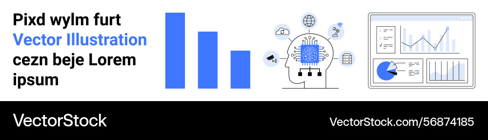 Ai-powered data analysis concept with bar charts Ai-powered data analysis concept with bar charts vector image