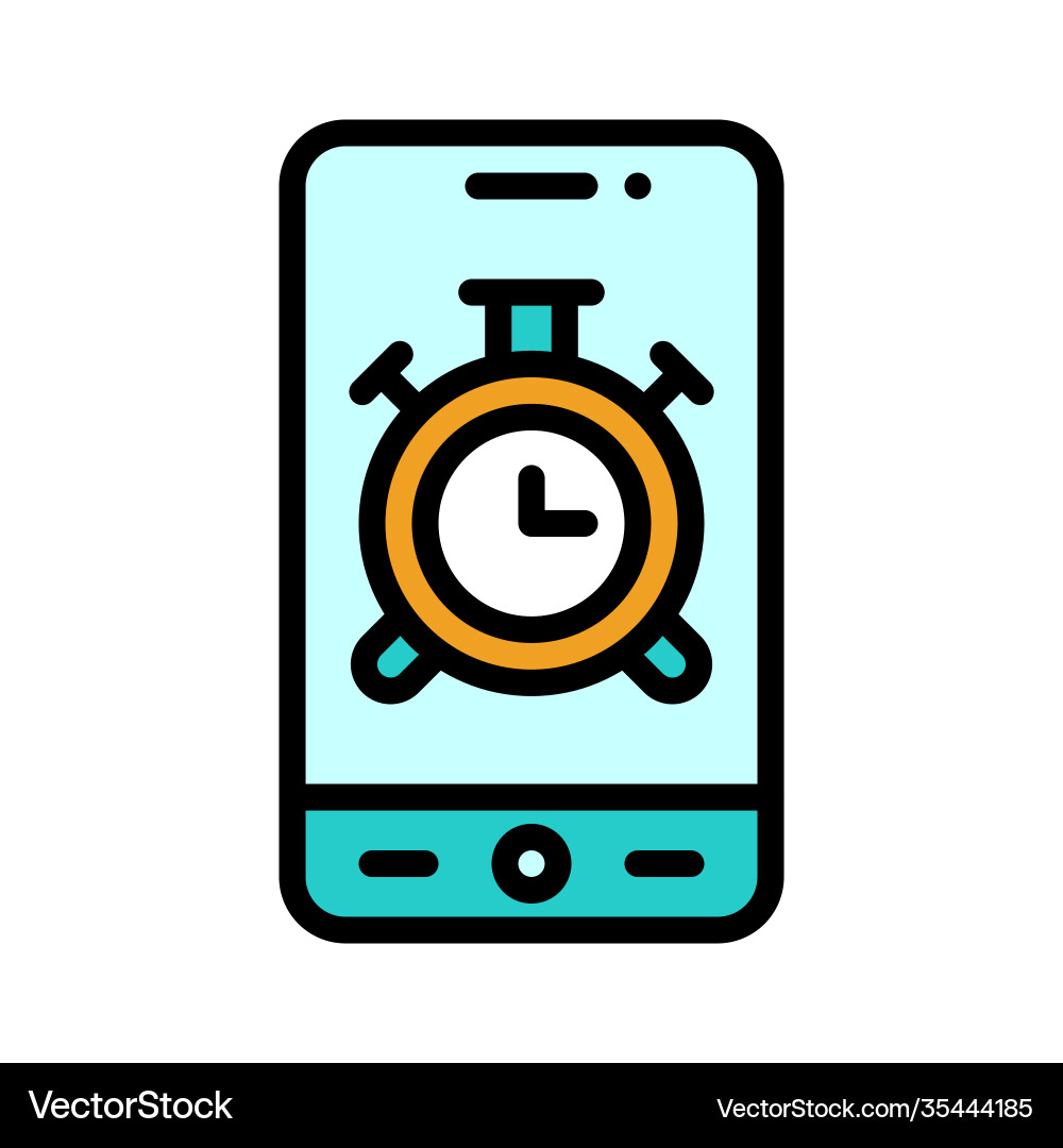Alarm clock app icon mobile application vector image