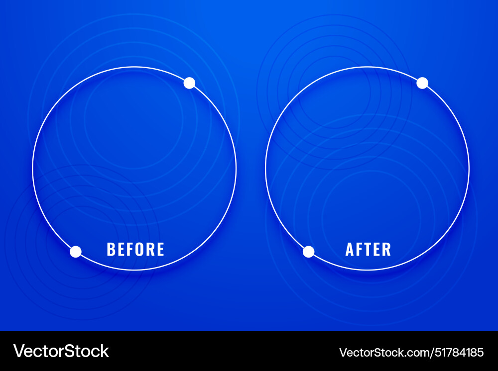 Before and after border frame template vector image