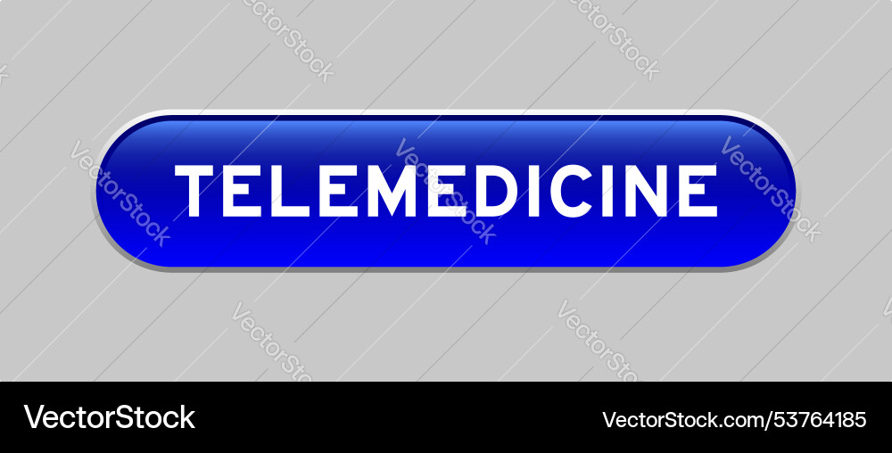 Blue color capsule shape button with word vector image