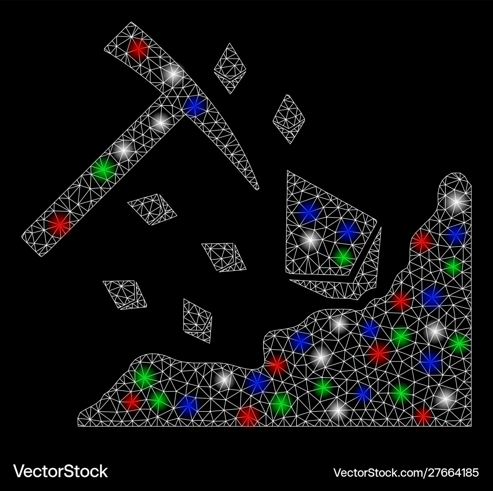 Bright mesh network ethereum mining hammer Bright mesh network ethereum mining hammer vector image