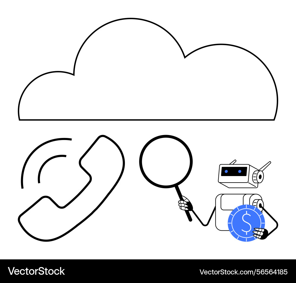 Cloud-based communication and ai integration Cloud-based communication and ai integration vector image