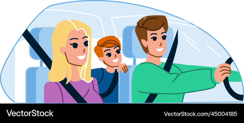 Family road trip Family road trip vector image