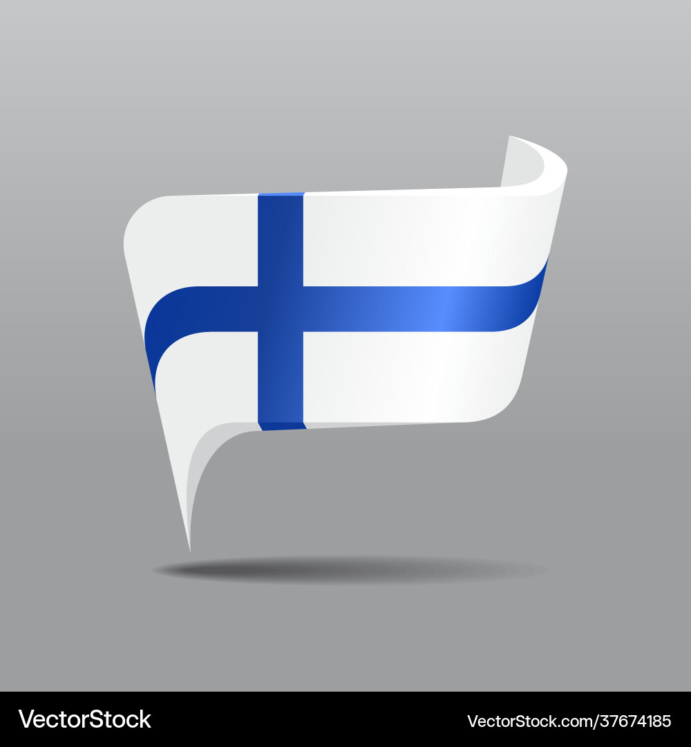 Finnish Flag Pointer Map Vector Image