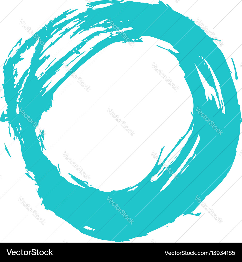 Green brush stroke circular shape Royalty Free Vector Image