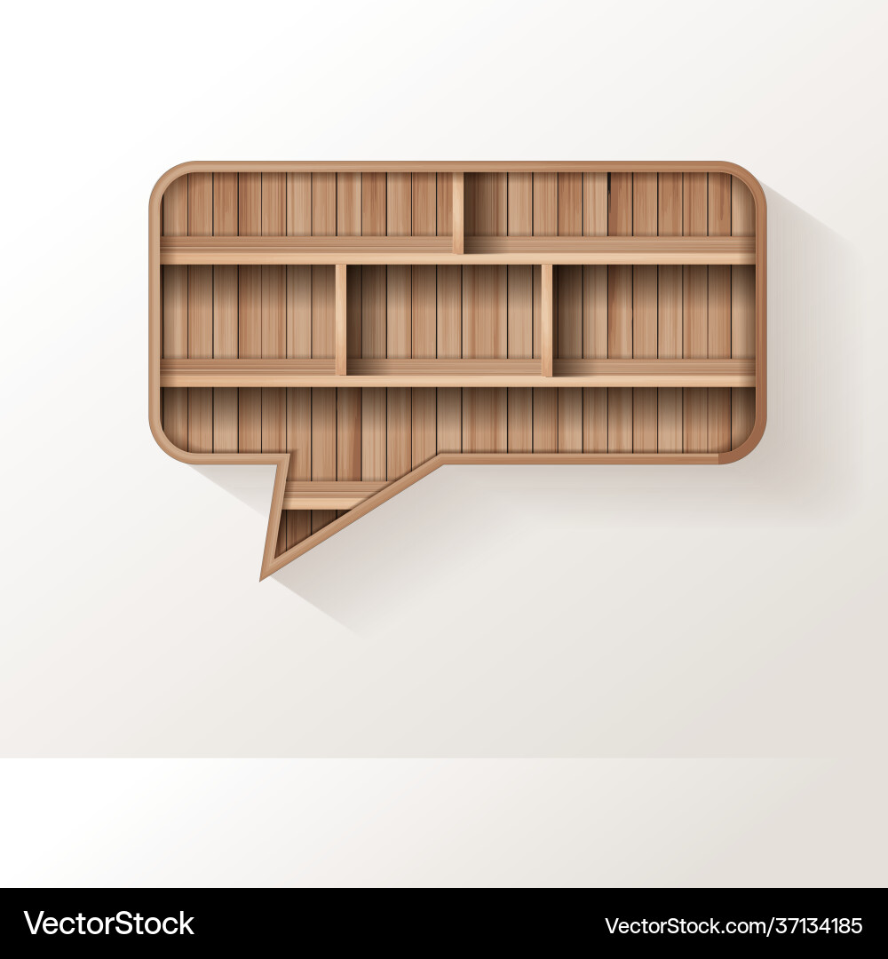 Holz Regal Rede Blase kreatives Design Holz Regal Rede Blase kreatives Design vektorbild