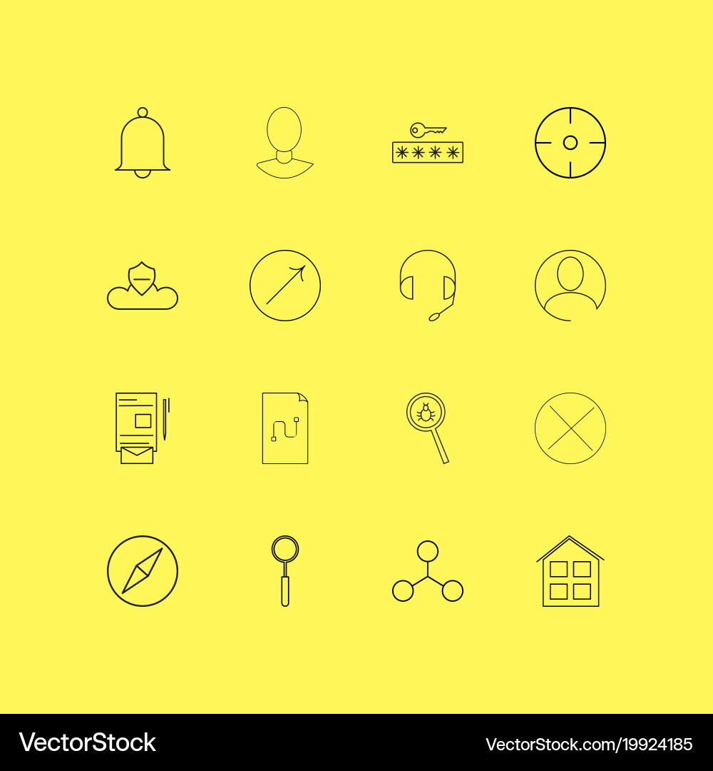 Internet of things linear icon set simple outline vector image