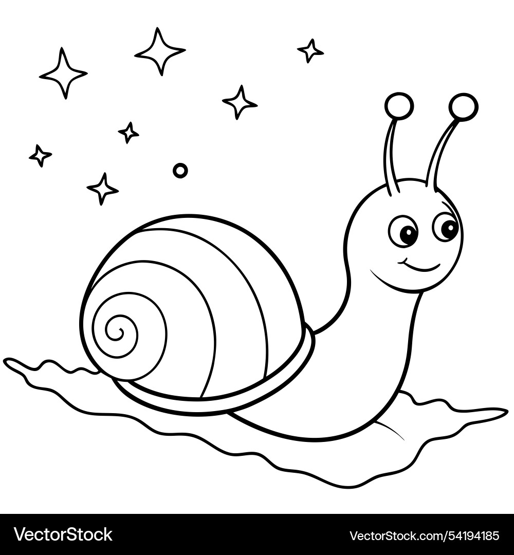 Joyful snail with colorful shell and sparkling tra vector image