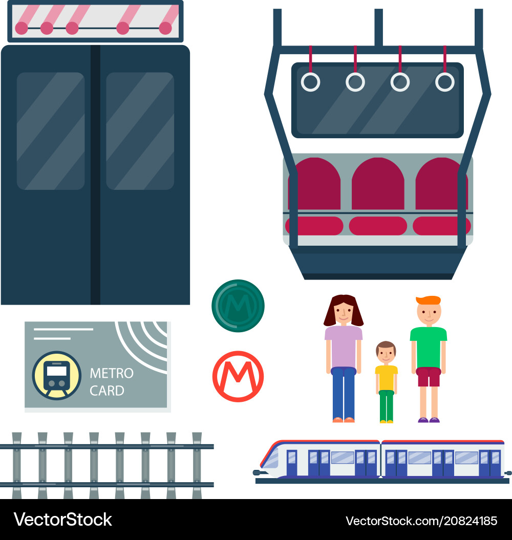 Metro station transportation modern railroad trip Metro station transportation modern railroad trip vector image