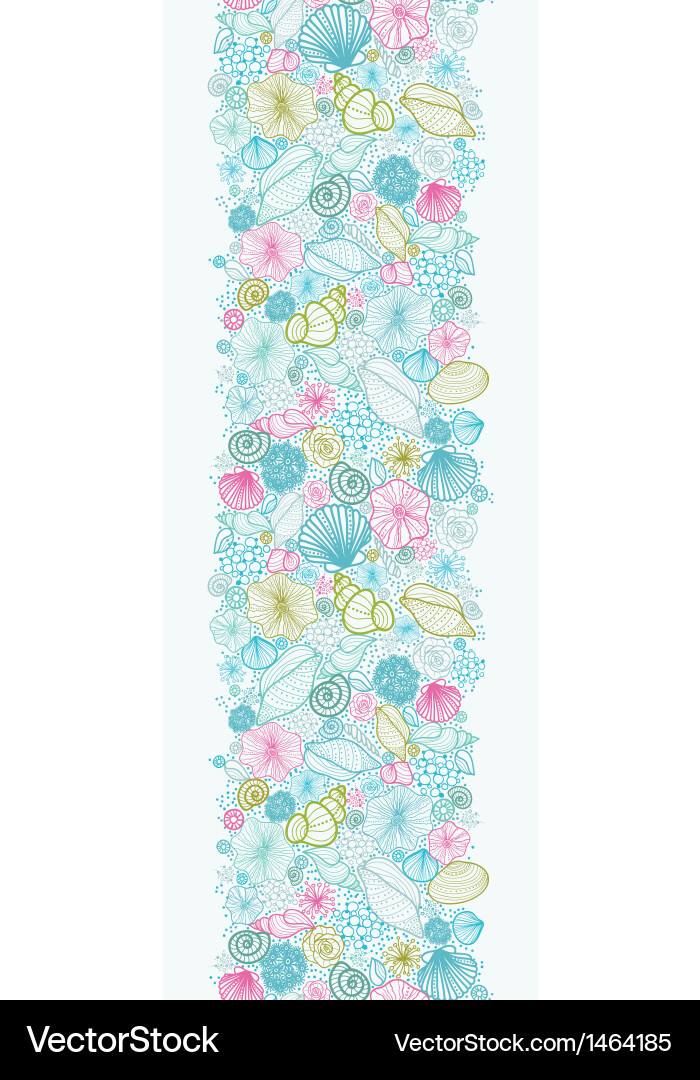 Seashell Pattern - Vertical Line Art Vector Image