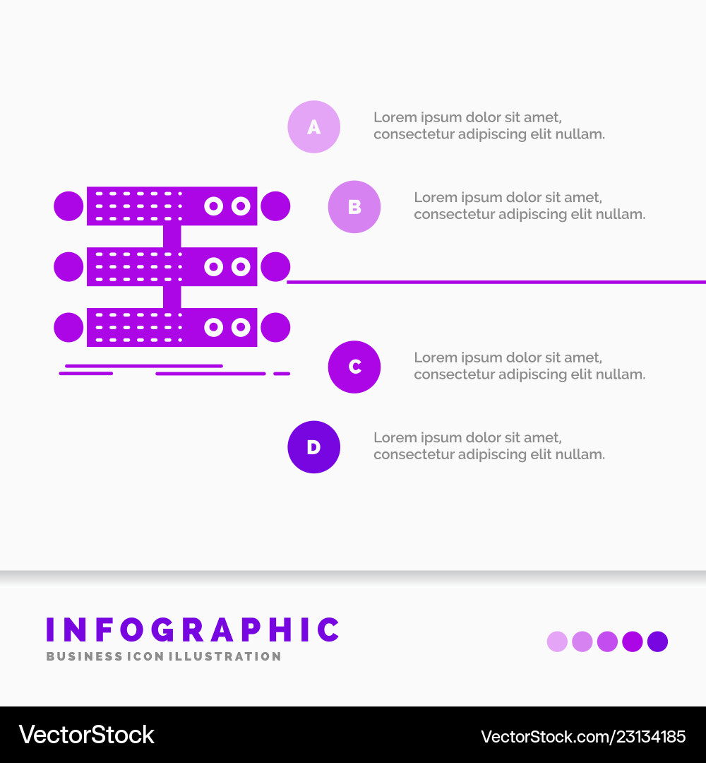 Server structure rack database data infographics vector image