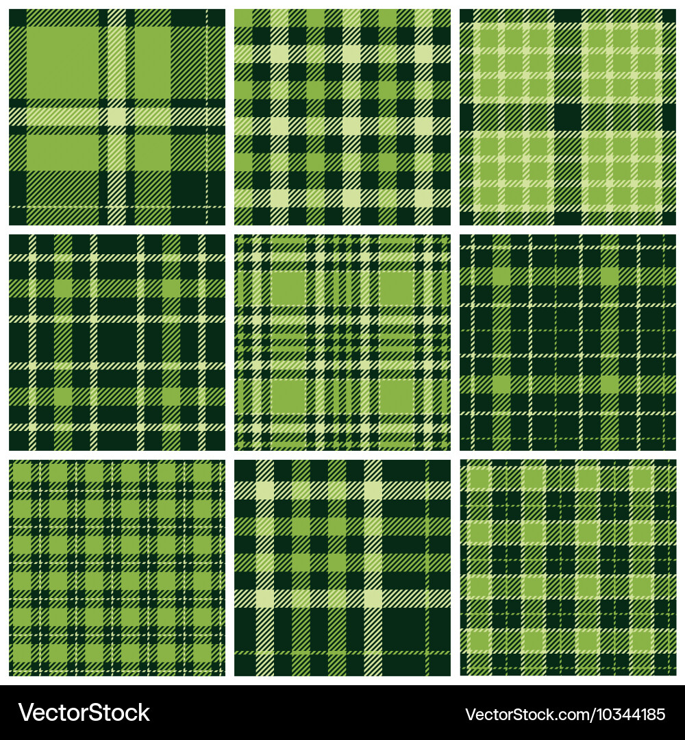 Set of plaid seamless patterns Vector Image