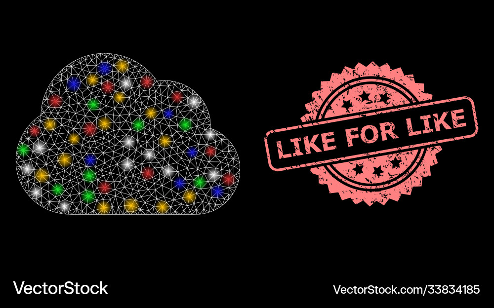 Textured like for stamp and net cloud Textured like for stamp and net cloud vector image