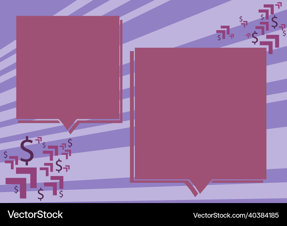 Two colorful overlapping speech bubble drawing Vector Image