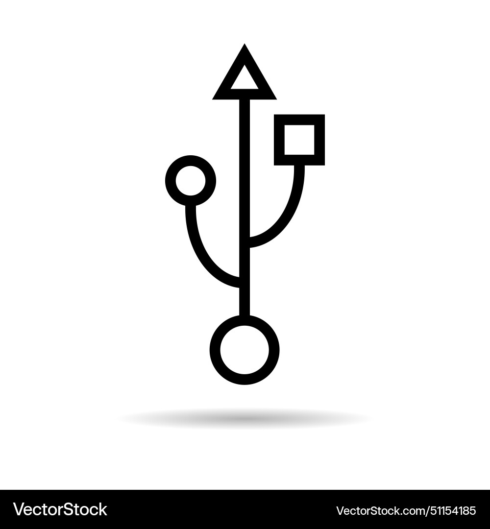 Usb icon technology with shadow connect device Usb icon technology with shadow connect device Vector Image
