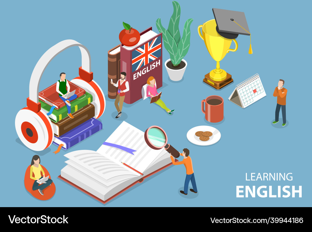 3d isometric flat conceptual Royalty Free Vector Image
