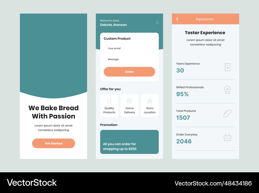 Baking ui design template Baking ui design template vector image