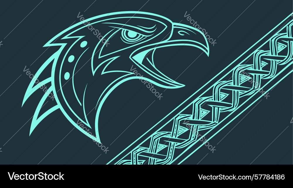 Bold eagle head with angular tribal patterns Vector Image