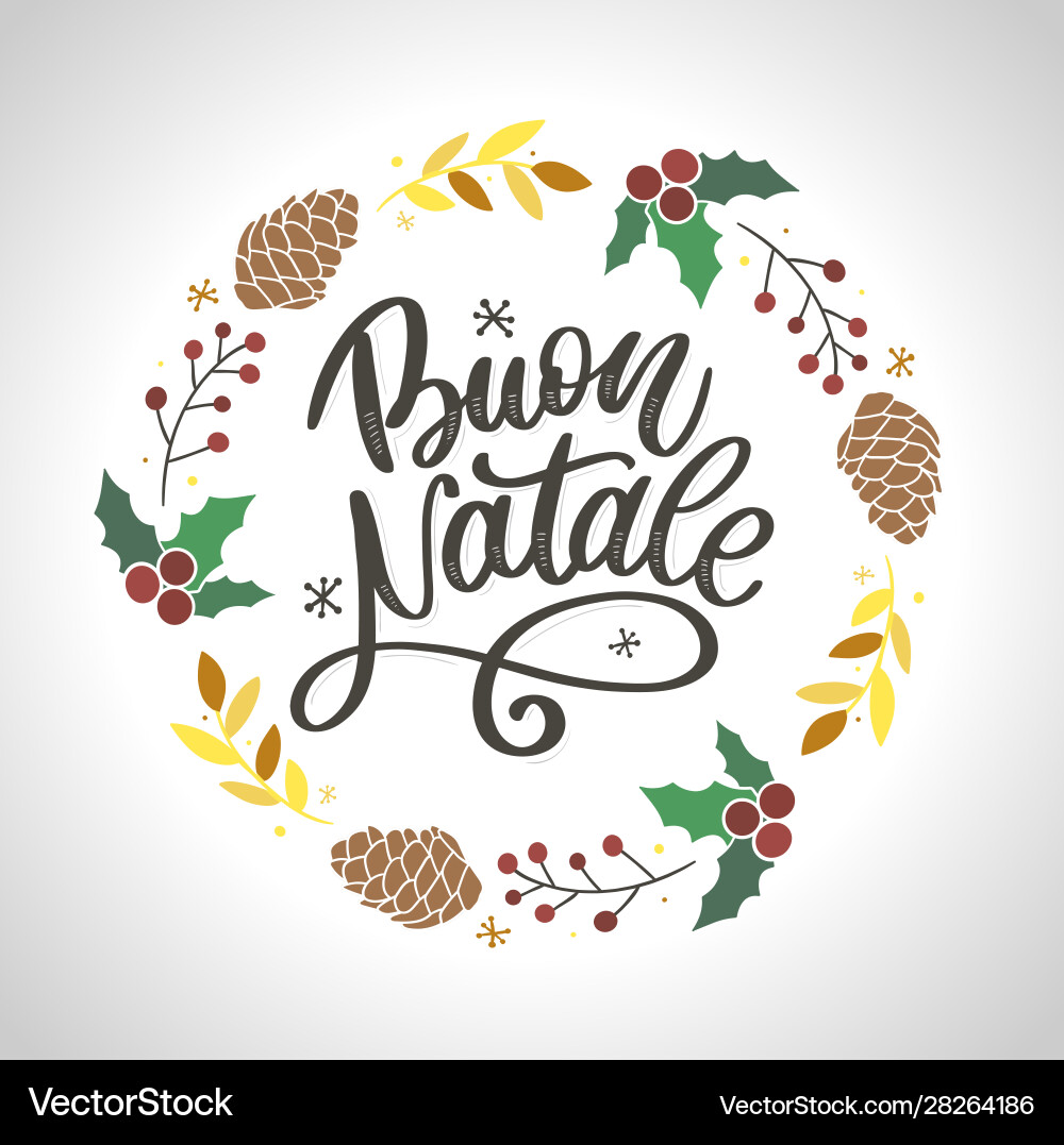 Buon natale merry Weihnachten Kalligraphie Vorlage Buon natale merry Weihnachten Kalligraphie Vorlage vektorbild