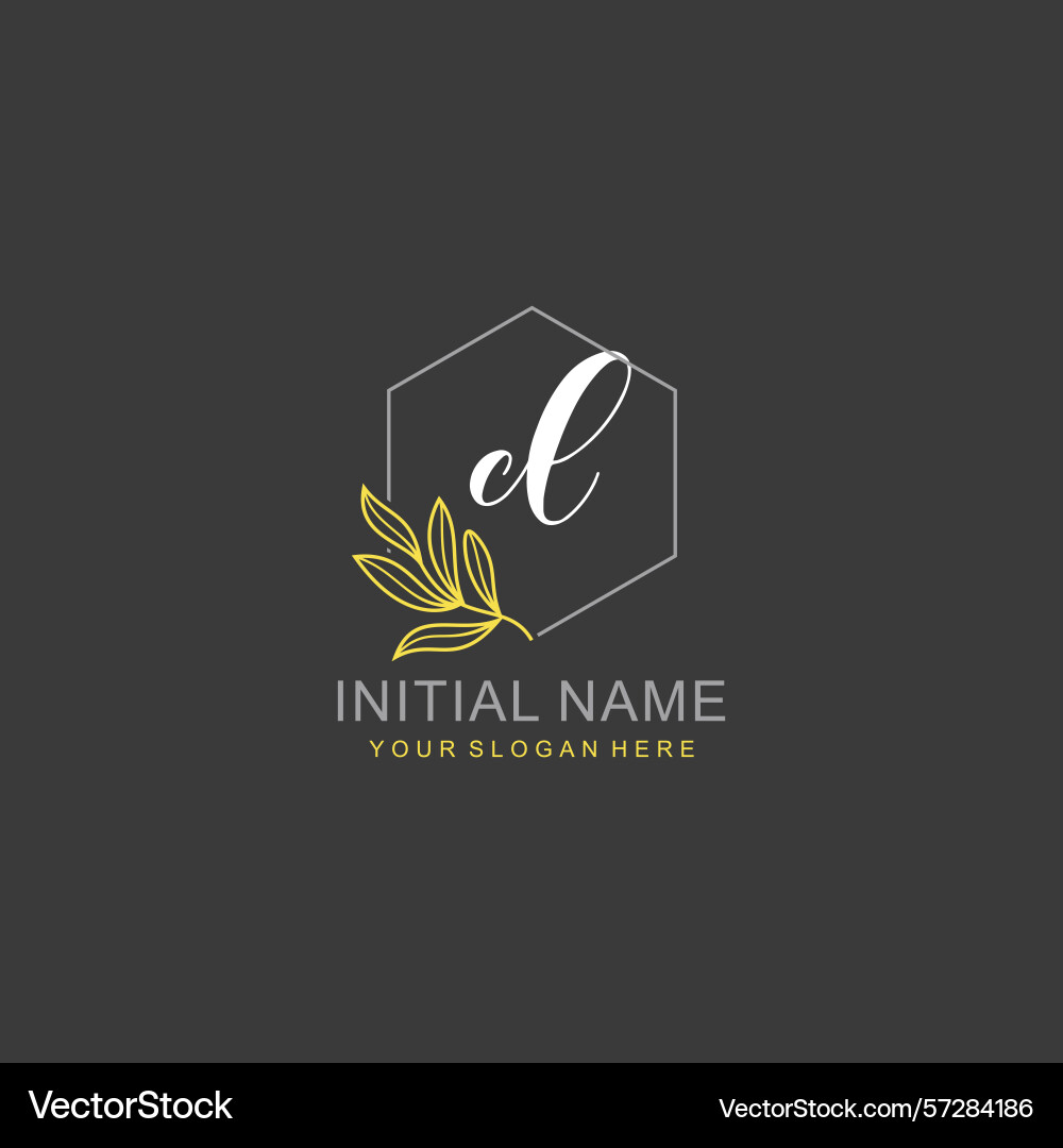 Cl initial logo templates with botanical elements Cl initial logo templates with botanical elements Vector Image