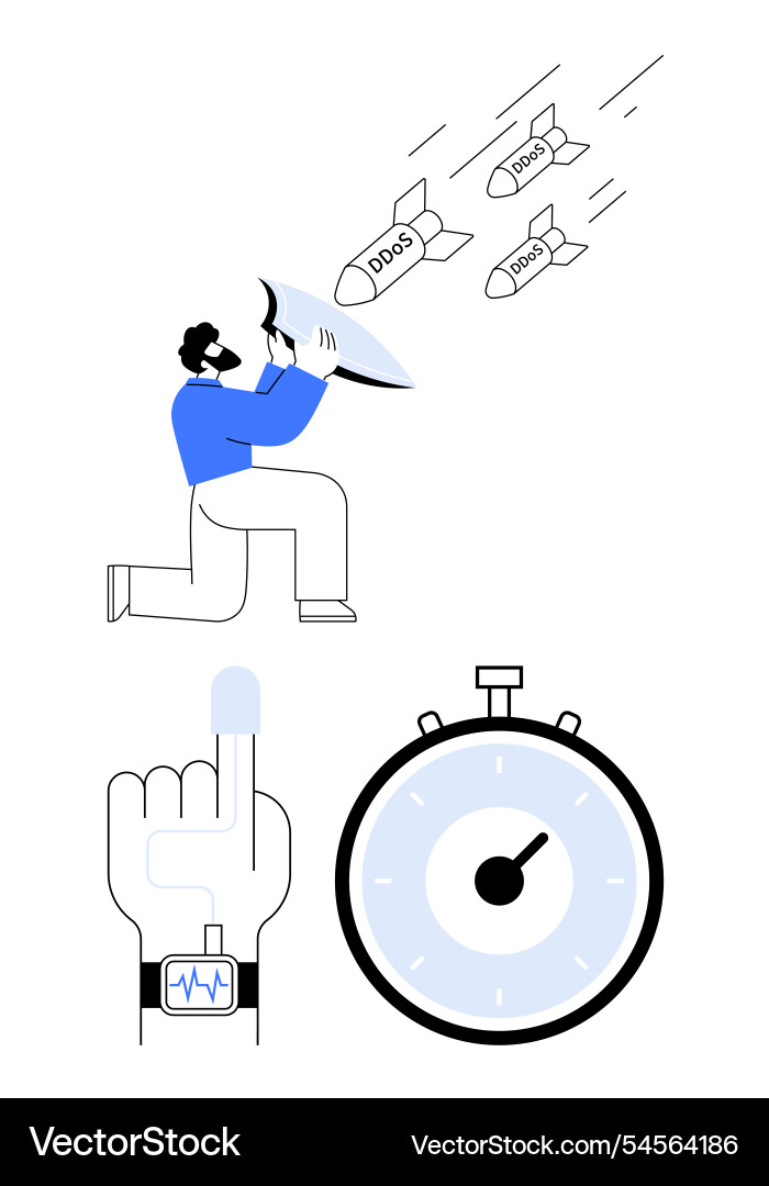 Cyber defense against ddos attacks with timely Cyber defense against ddos attacks with timely vector image