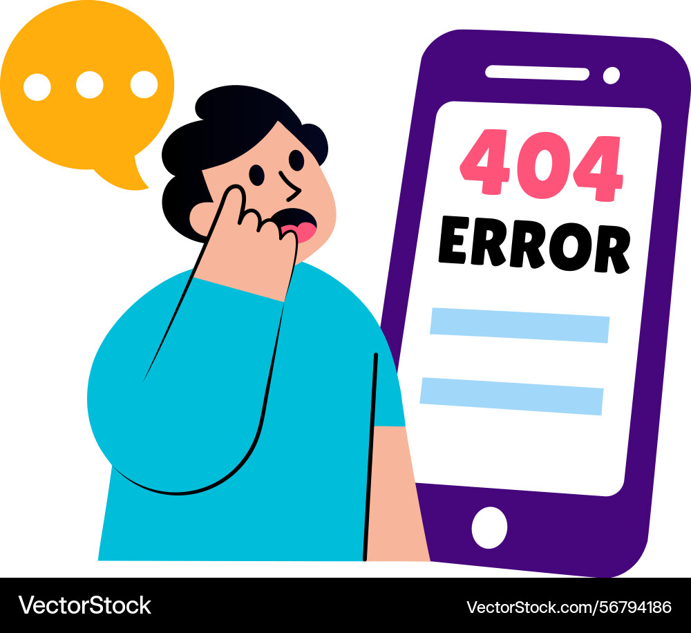 Flat style showing a mobile error vector image