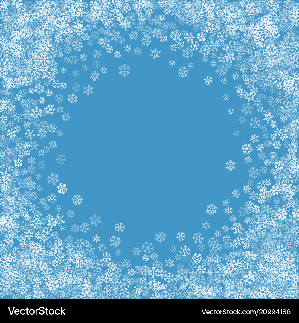 Frame or border of random scatter snowflakes Frame or border of random scatter snowflakes vector image