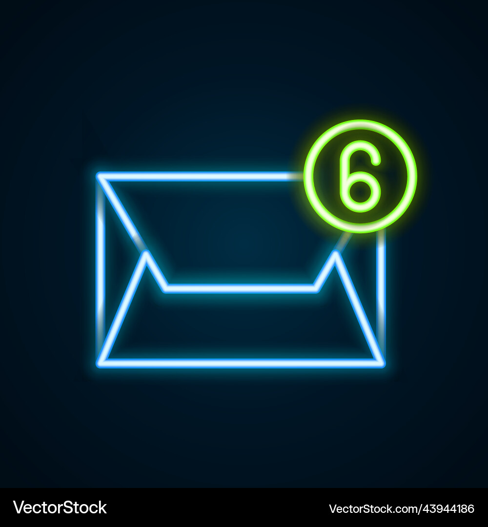 Glowing neon line mail and e-mail icon isolated Glowing neon line mail and e-mail icon isolated Vector Image