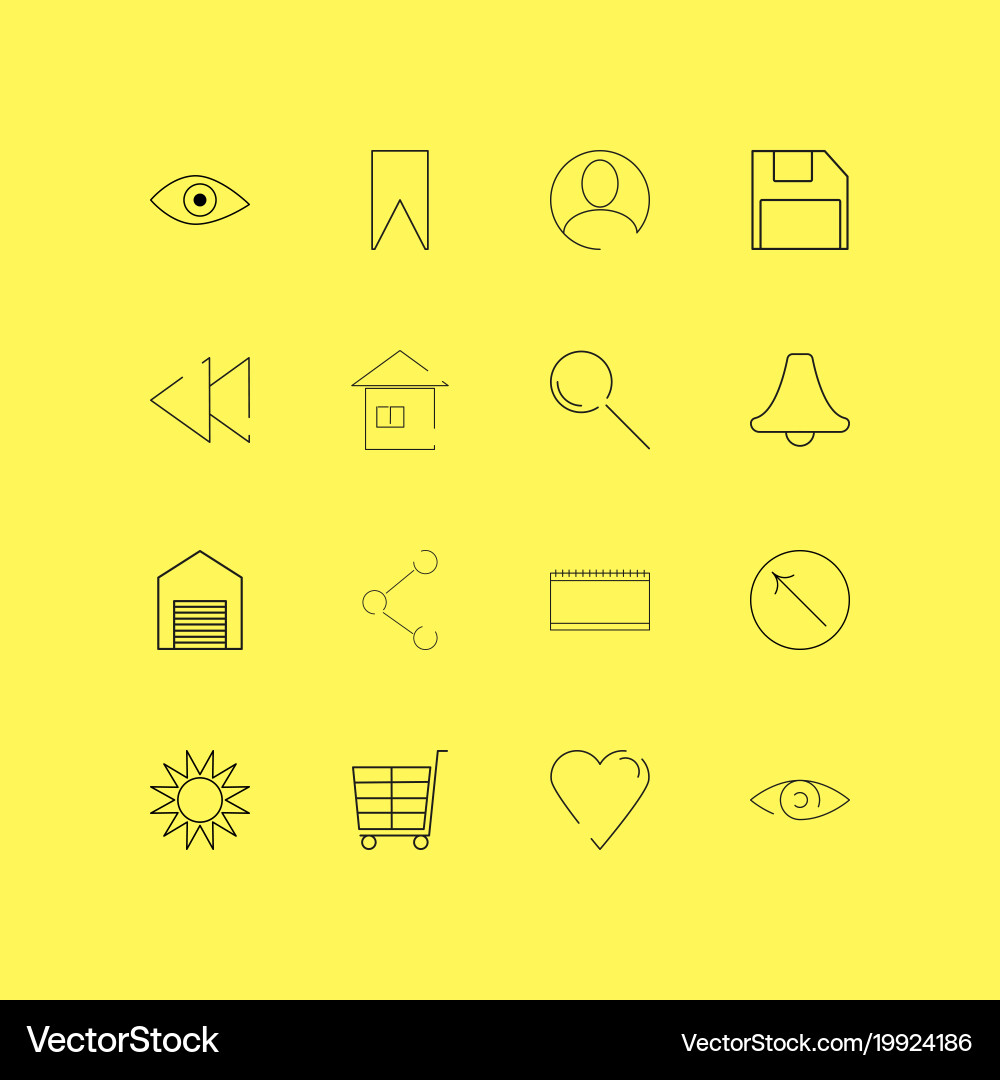 Interface linear icon set simple outline icons vector image