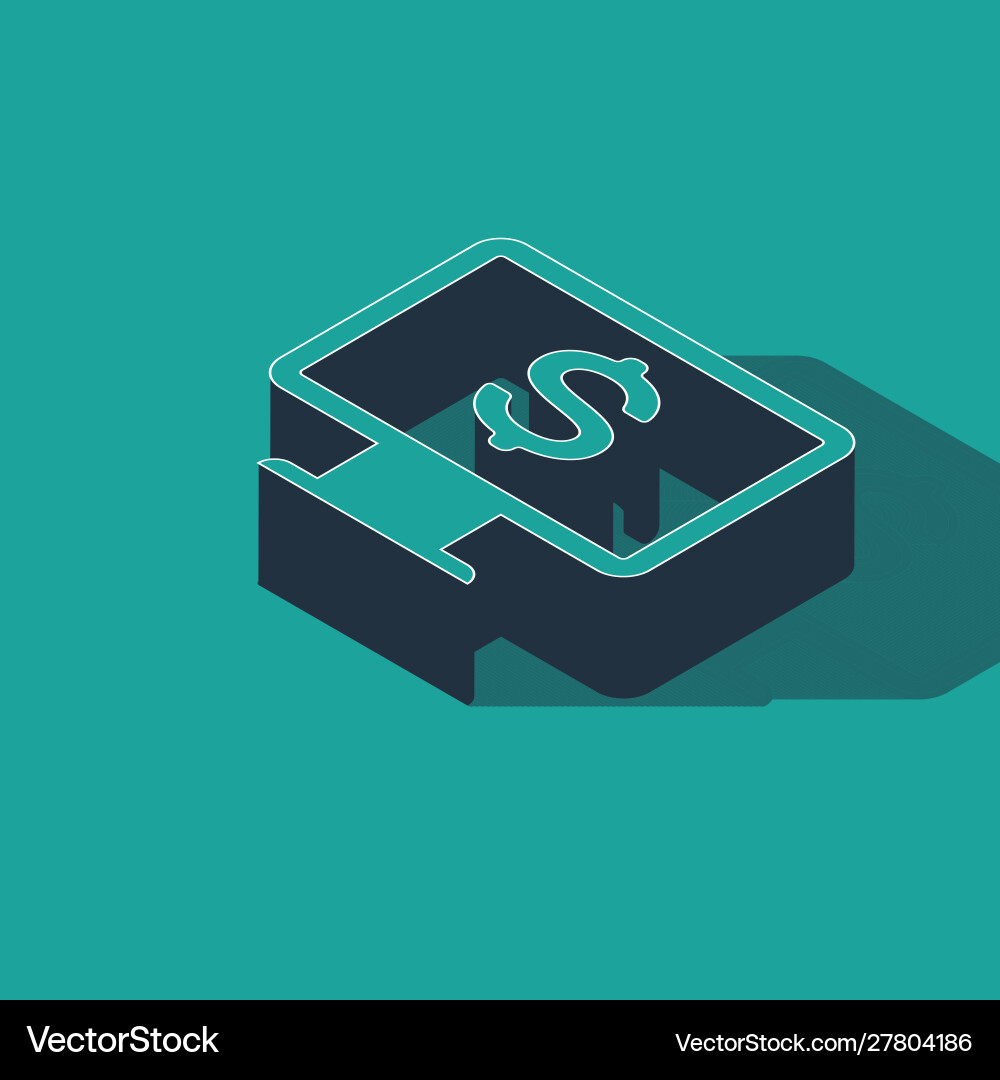 Isometric computer monitor with dollar icon Vector Image