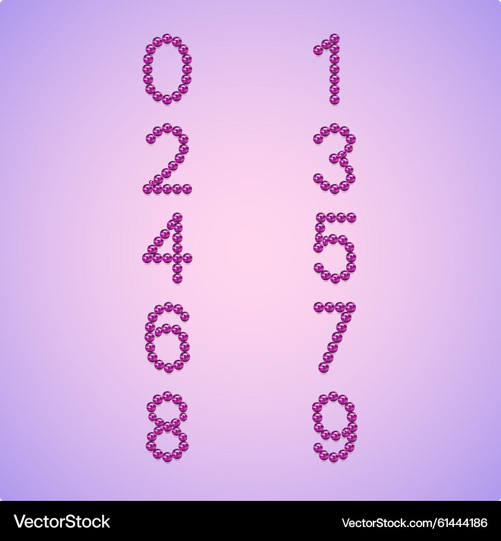 Luxury Ruby Crystal Digits Set – Royalty-Free Vector | VectorStock