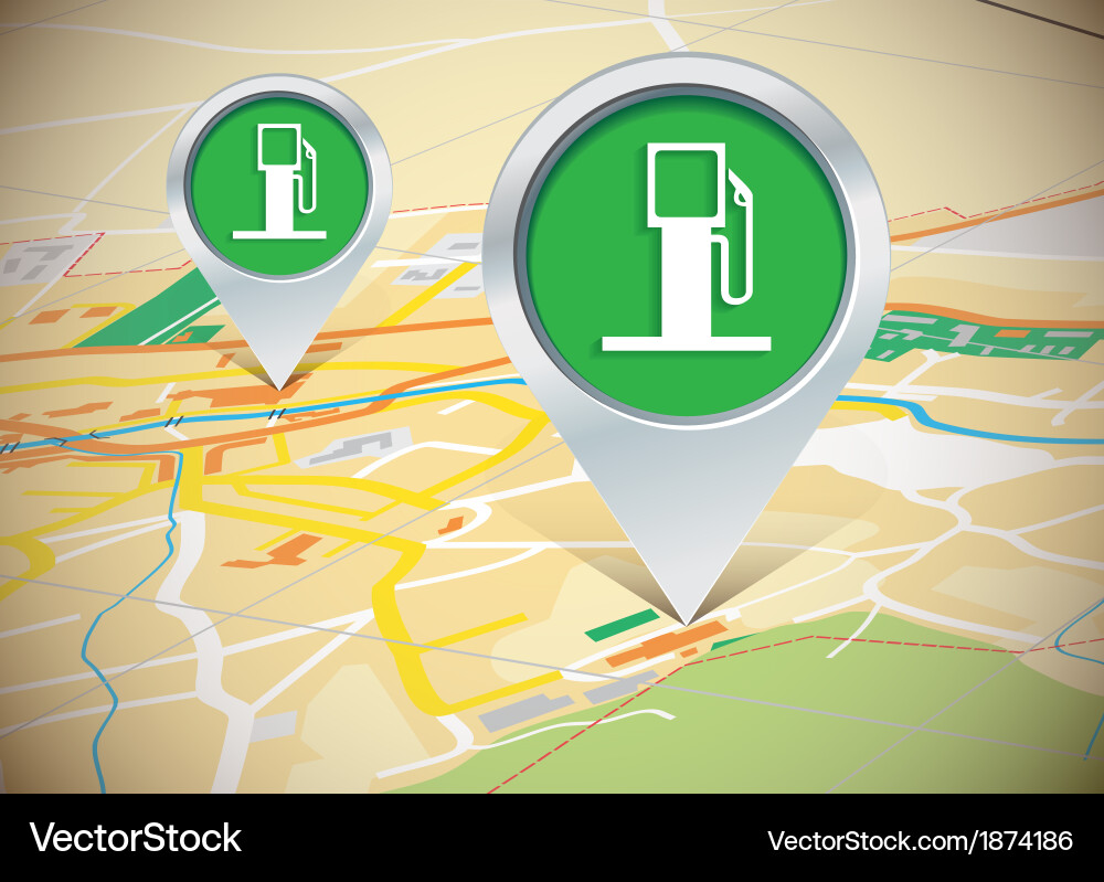 Map with Location Pins vector image