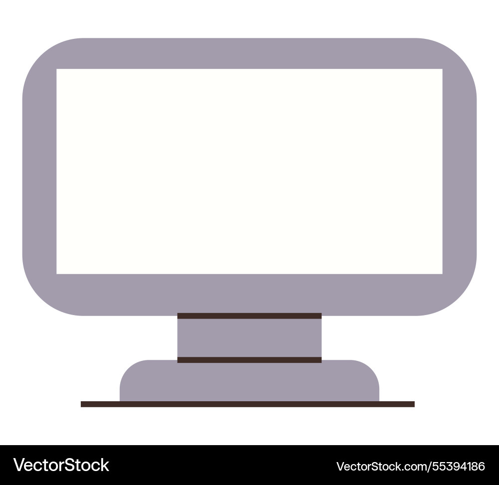 Minimalist desktop computer monitor with flat Minimalist desktop computer monitor with flat vector image