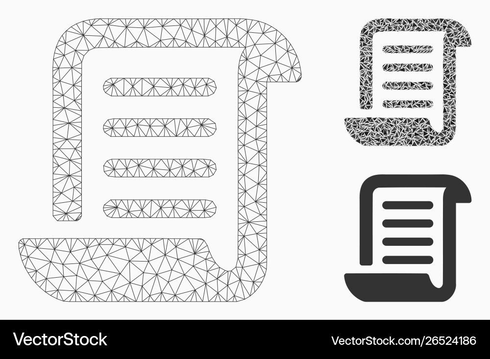 Paper roll mesh 2d model and triangle Paper roll mesh 2d model and triangle vector image