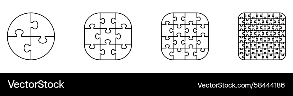 Puzzle Grid Template - Blank Game Vector Image
