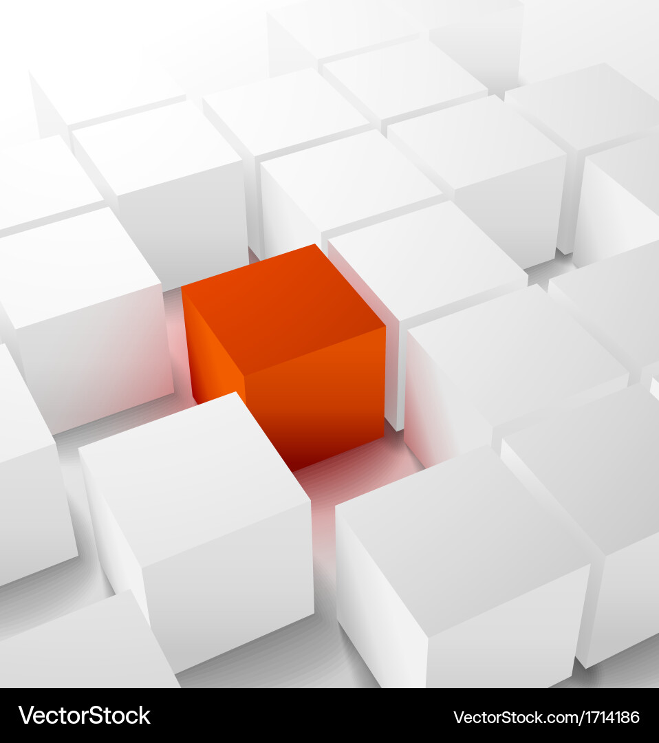 Red Cube 3D Abstract Background Vector Image