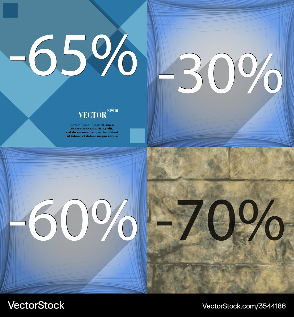 Set of abstract backgrounds and interest discount Vector Image
