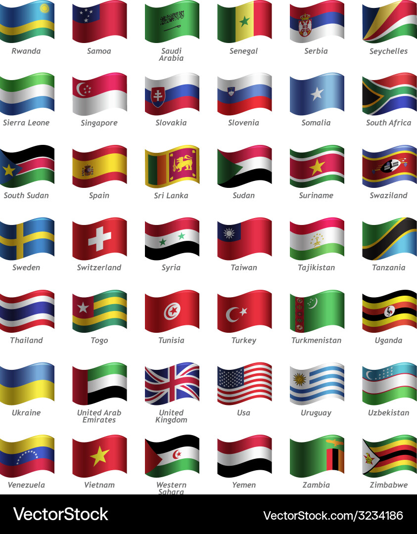Set of buttons with flags Vector Image