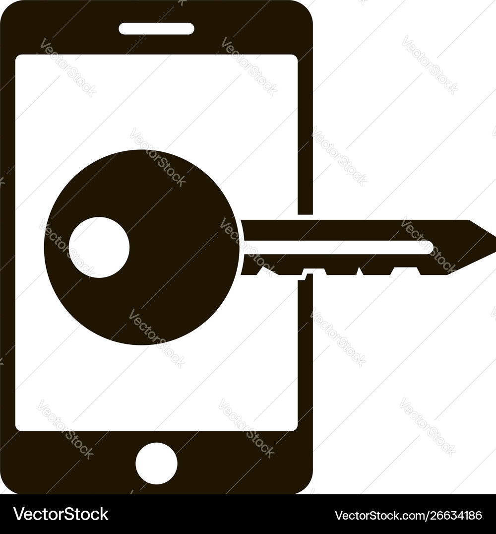 Smartphone key lock icon simple style Smartphone key lock icon simple style vector image
