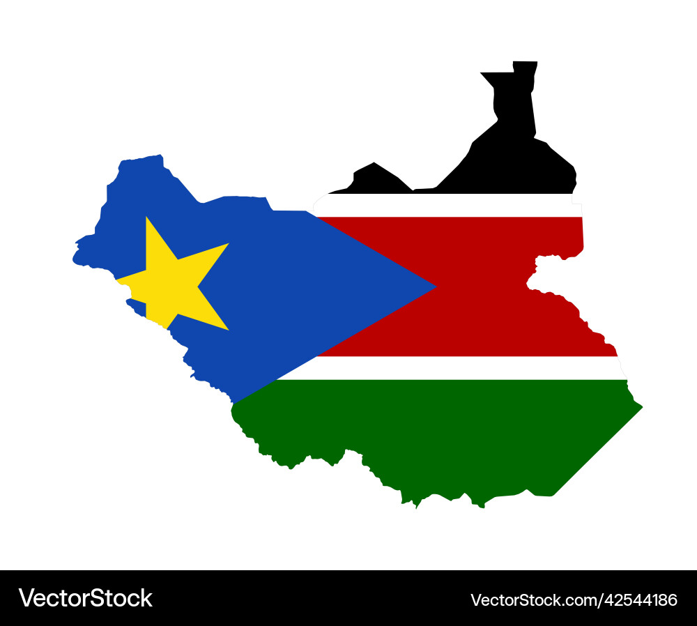 South sudan flag national africa emblem map icon South sudan flag national africa emblem map icon vektorbild