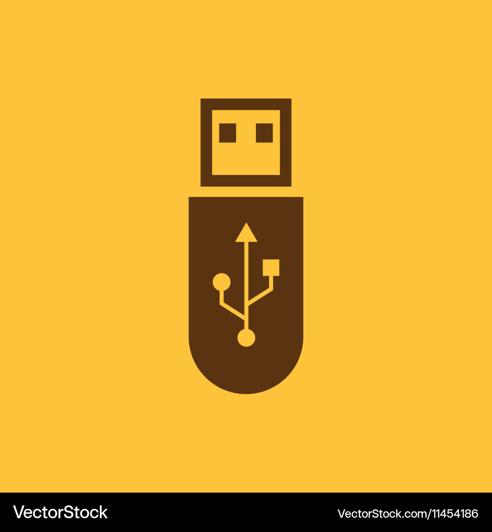 Usb icon transfer and connection data vector image