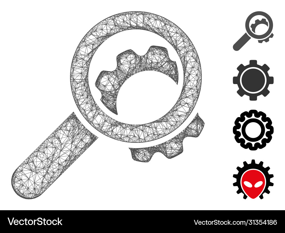 View configuration gear web mesh View configuration gear web mesh vector image