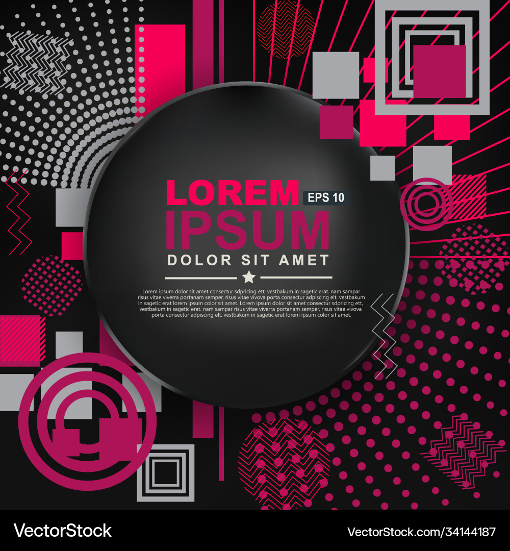 Abstract circle geometric pattern design vector image