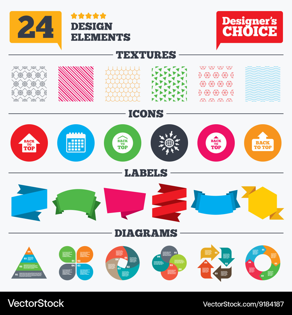 Back to top signs scroll up with arrow Vector Image