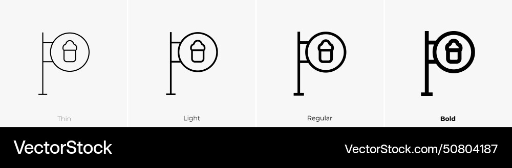 Bar icon thin light regular and bold style design vector image